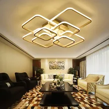 Square Circel Rings Chandelier For Living Room Bedroom Home AC85-265V Modern Led Ceiling Chandelier Lamp Fixtures Free Shipping