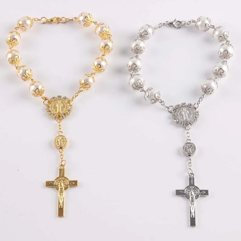 Религиозные ювелирные изделия религиозный католический крест четки браслет