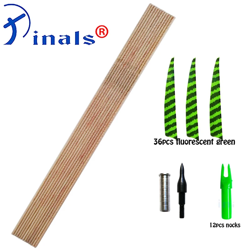 

Pinals Archery Carbon Arrows Spine 400 32inch Wood Skin Shaft Turkey Feather Vanes Compound Recurve Bow Archery Hunting