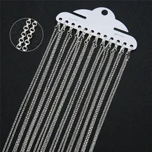 12pçs 2mm cor prata rolo correntes colar de metal com fechos de lagosta, corrente de cobre de metal, acessórios de joias comprimento 40cm