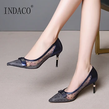 

Women Shoes High Heel Ladies Shoes Leather Pumps Pointed Toe Thin Heels Wedding Shoes Plus Size 41 42 43