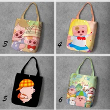 IVYYE McDull Мода Аниме Складная парусиновая сумка для покупок повседневные сумки на плечо индивидуальные Tote сумки леди девушки