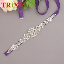 TRiXY S123 Handmade Rhinestones Wedding Dresses Accessories Wedding Belt Wedding Sash Rhinestones Bridal Belt Bridal Sashes