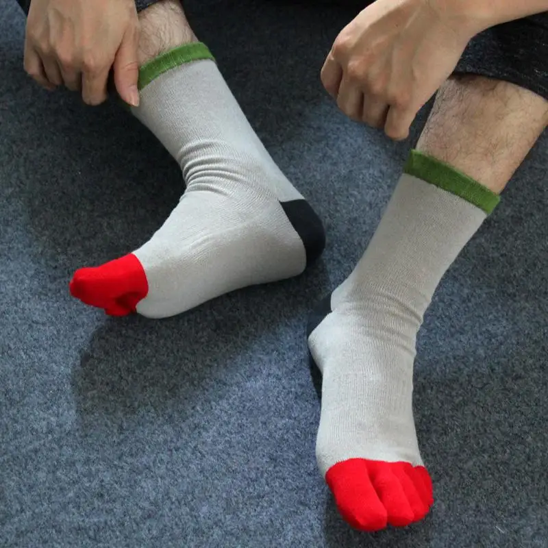 3 пары, мужские теплые носки с пятью пальцами, осенне-зимний утепленный хлопковый Цветной мужской носок, носки с лого команды - Цвет: 11