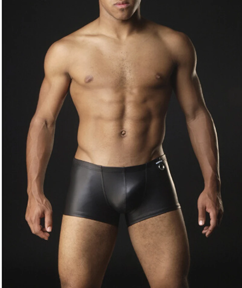 promotion-novelty-male-faux-leather-boxer-shorts-sexy-men-black