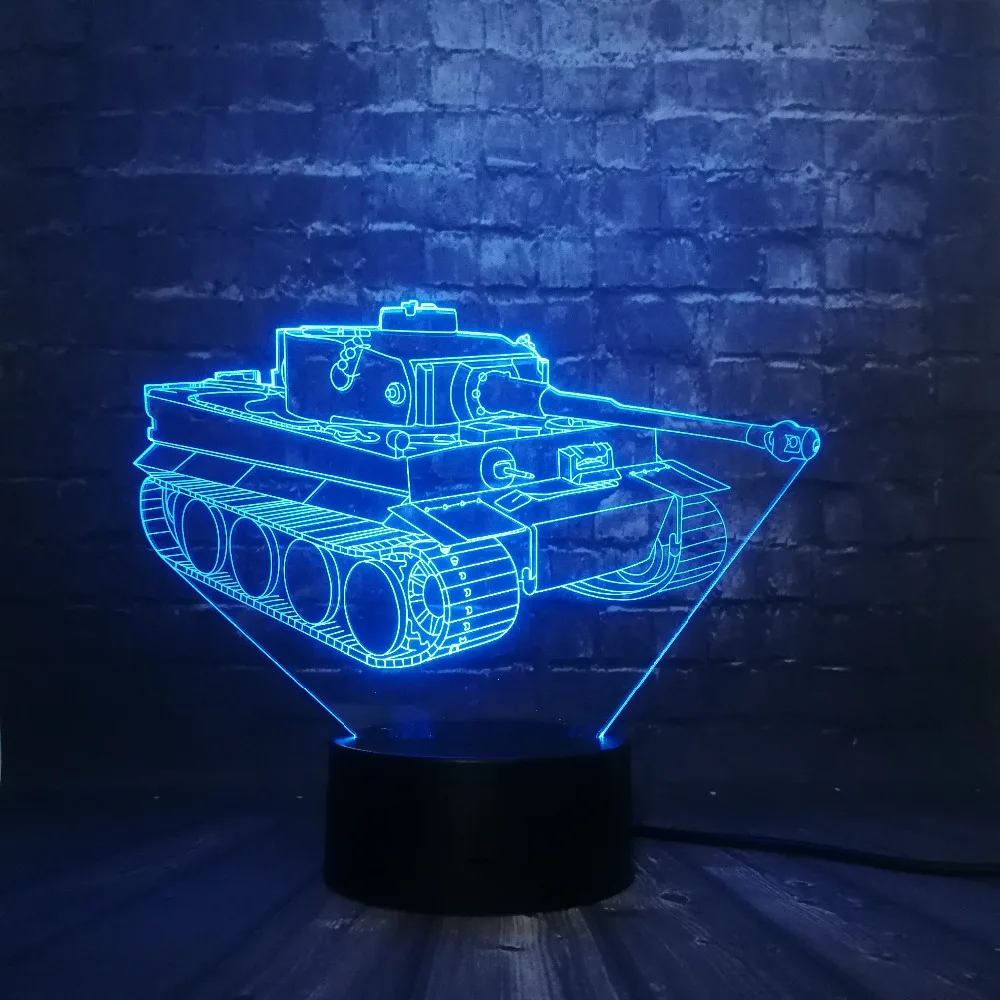 Tank Car 3D LED Night light Baby room Decor fighting battle RGB USB lamp Sleep Light 7 Color Change RC Car Christmas Gift Toy