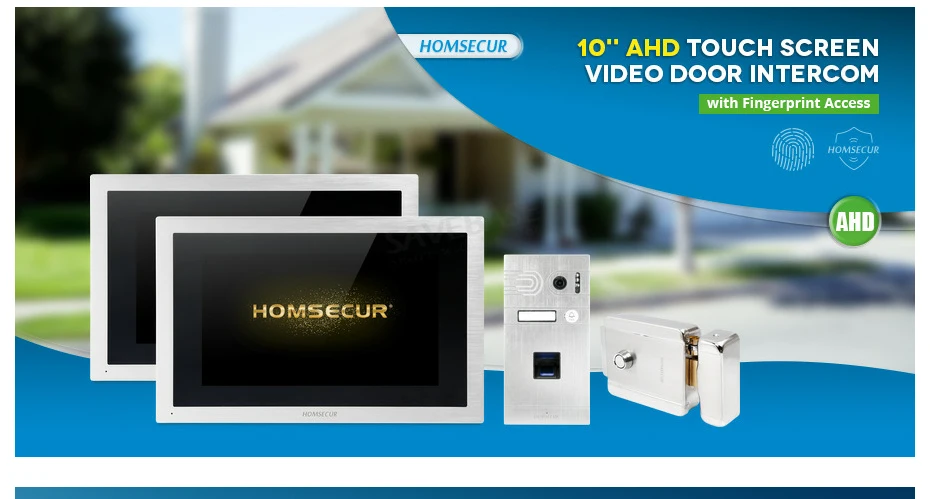 HOMSECUR 4 провода видео домофон телефонный звонок системы с отпечатков пальцев камера BC061HD-S+ BM114HD-S