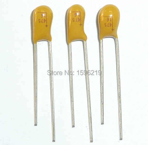 100pcs Condensatori Al Tantalio 4.7uF 16V Brand New 16V4.7uF DIP Radial ...