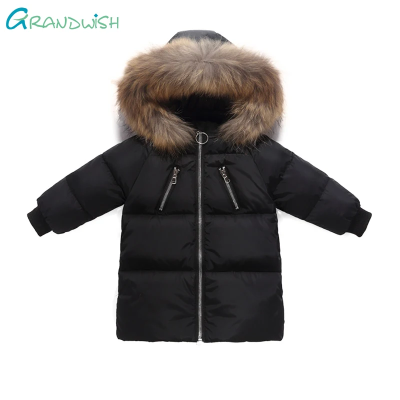 

Grandwish Winter warm Children's Artificial fur Collar Down Parkas Boys Lightweight Snow Jacket Girls Outerwear 18M-6T, JC307