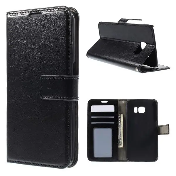 For samsung edge s6 Crazy Horse 6 color Leather Wallet Cover for Samsung Galaxy S6 Edge SM-G925 |