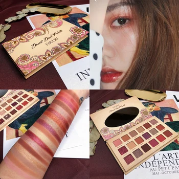 

18 Color Makeup Eyeshadow Palette Desert Matte Glitter EyeShadow Shimmer Luminous Eye Shadow Pallete Smoky Warm Color Cosmetic