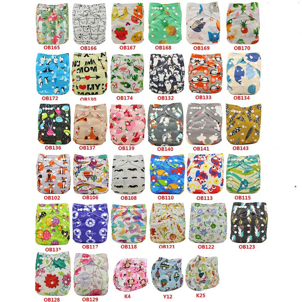 

Wholesale Ohbabyka Baby Cloth Diaper Cartoon Print Baby Nappy Changing Pocket Diaper Cover Reusable Nappies Baby Shower Gift