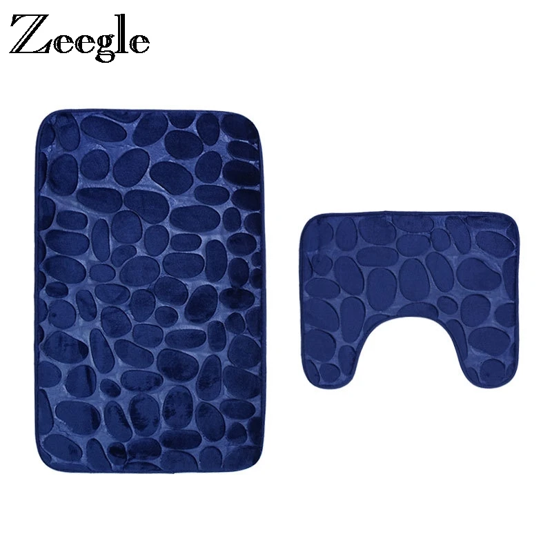 Zeegle Pebble Embossed 2 шт./компл. коврики для ванной Противоскользящие комнаты туалета