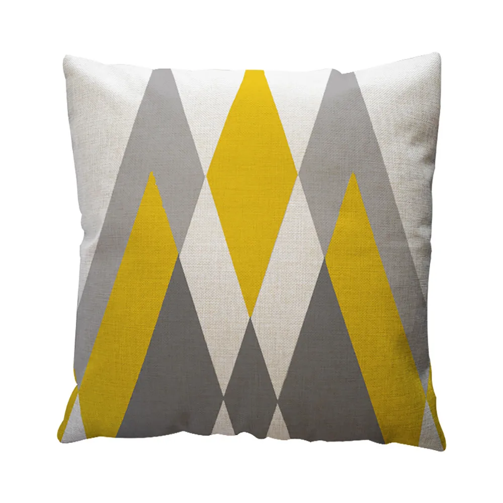 Желтый серый геометрический чехол для подушки домашний декор хлопок наволочка для дивана 45*45 см декоративные подушки Чехол Funda De Almohadas