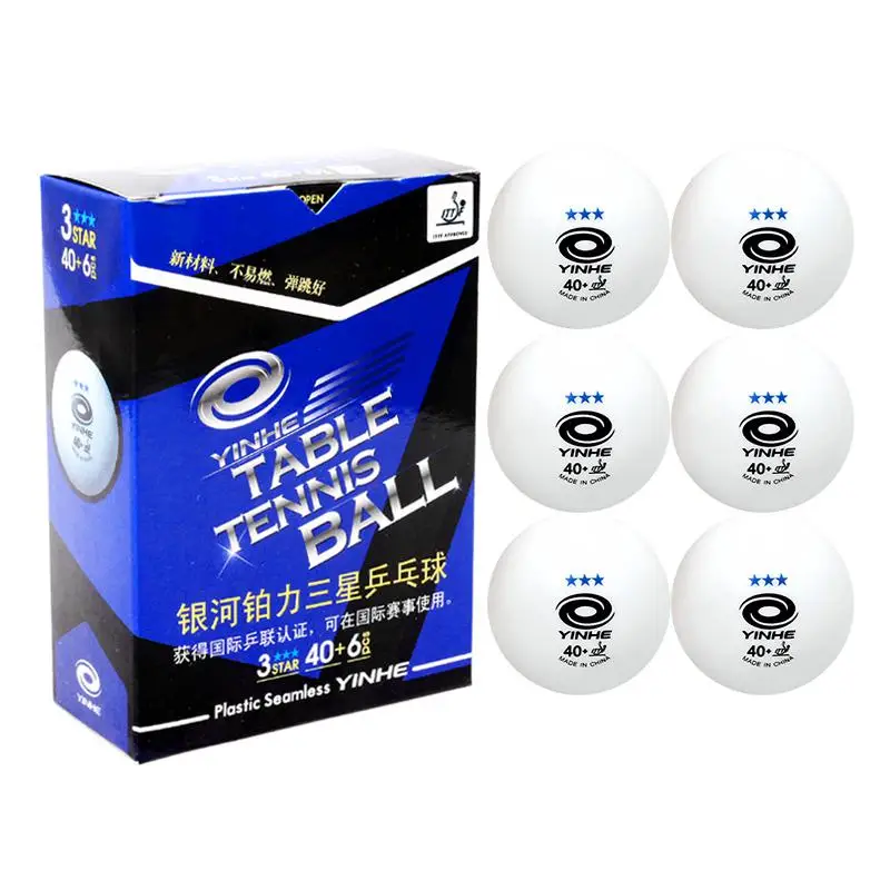 Оригинальные Yinhe galaxy 3 звезды белые шары 40+ новые материалы пластиковые бесшовные шарики для пинг-понга официальный мяч мира игр - Цвет: 6 seamless balls