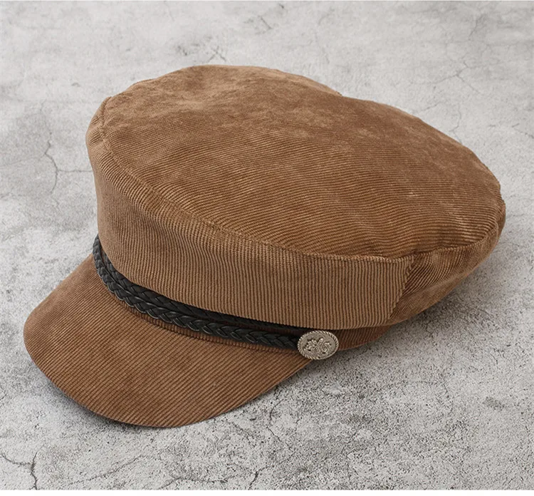 New Autumn And Winter Women Hat British Korean Version Of The Tide Beret Wild Japanese Black Octagonal Cap For Girls HC17 (11)