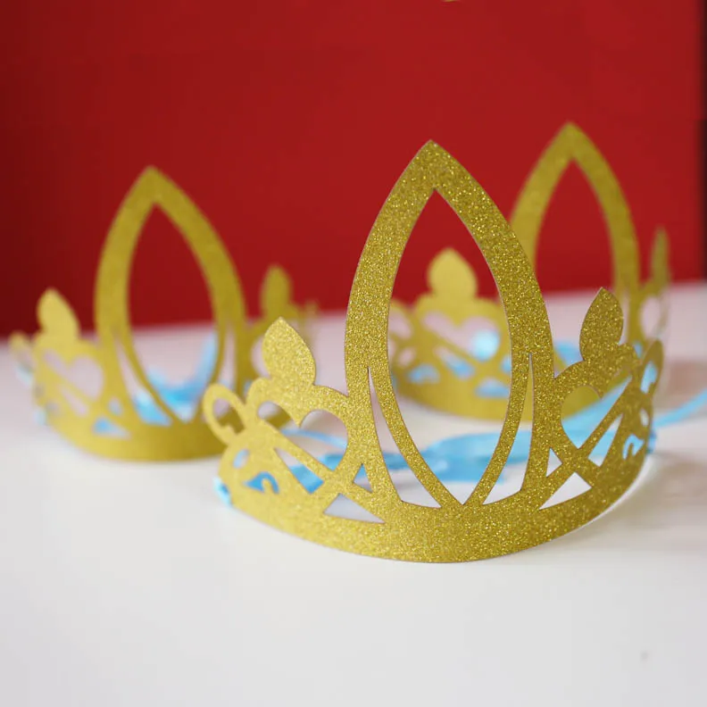 Vorname Birthday Crown Paper Hat Princess Party Princess Party Favors for Kids,Golden Paper Crown Party Gold Crowns Hats King Crowns for Party and Celebration
