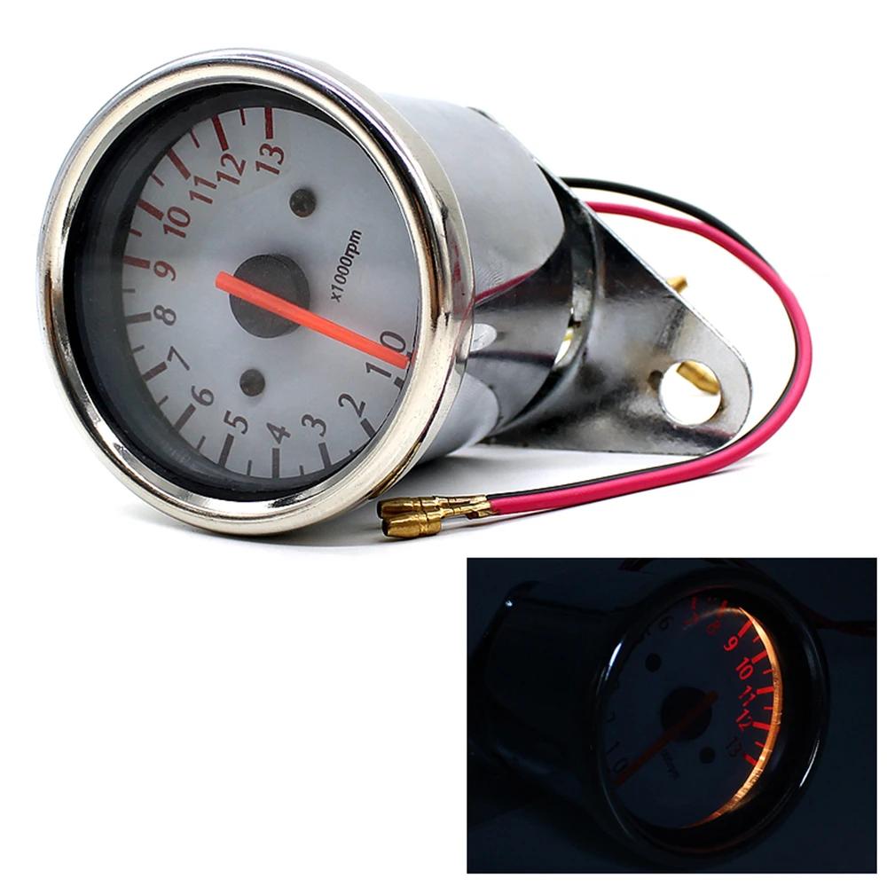 Мотоцикл Спидометр Speed Gauge со СВЕТОДИОДНОЙ Подсветкой (Серебро)|meter tank|meter lightmeter