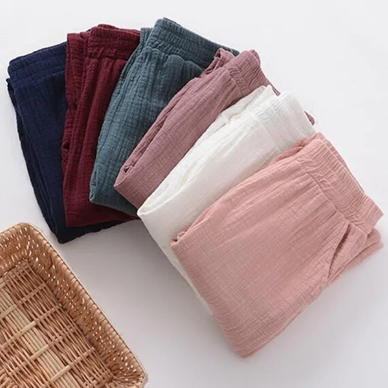 

Women Spring Cotton linen Pants 2019 Original pencil Pants Pockets Trousers Casual Solid Color Pleated Vintage plus size M-6XL