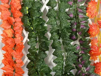

12pcs Artificial green leaf ivy Simulation leaf vine Green Leaf 230cm long for Wedding Home Fake vines