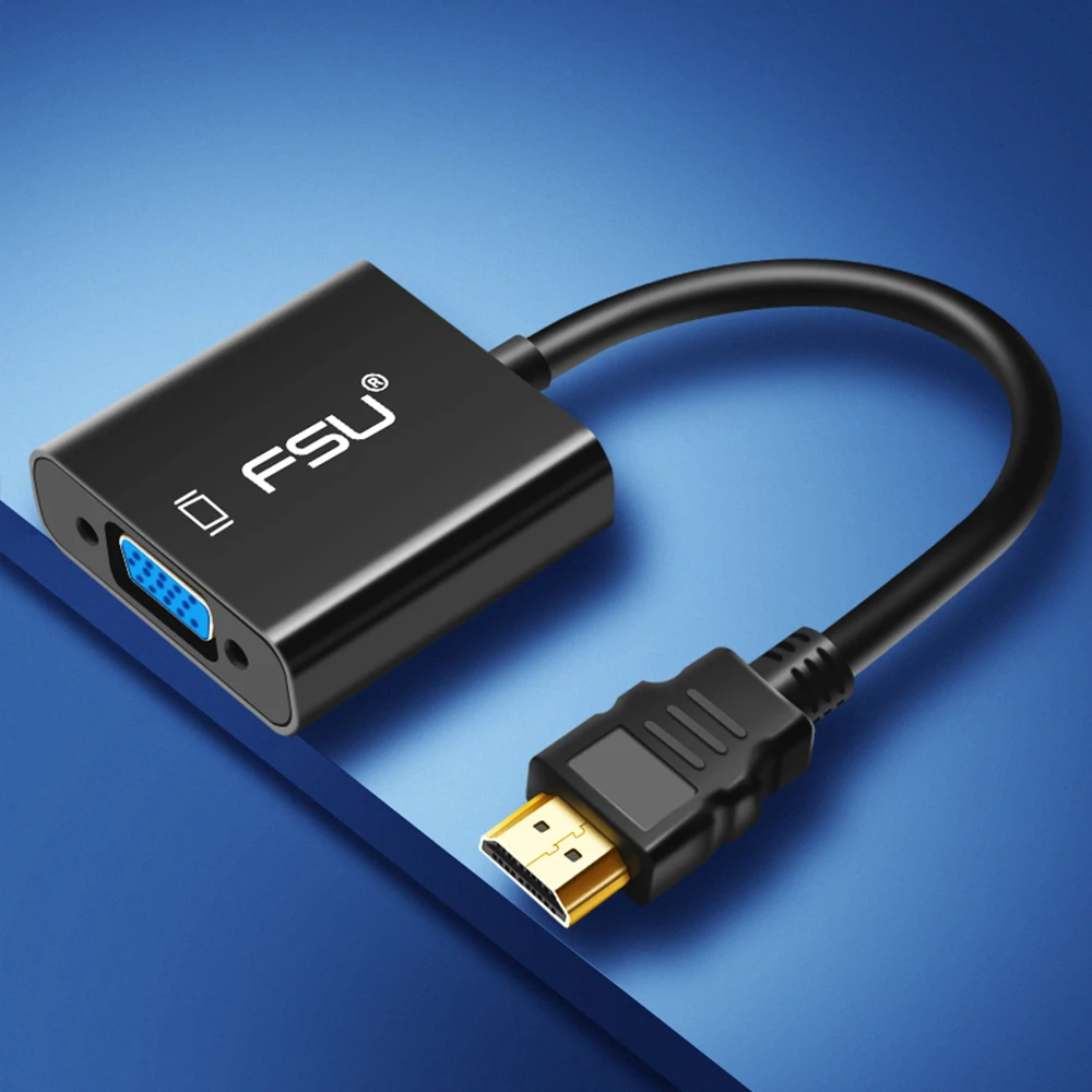 

HDMI to VGA Adapter with Audio Cable Male To Female 1080p For PC/HDTV DVD