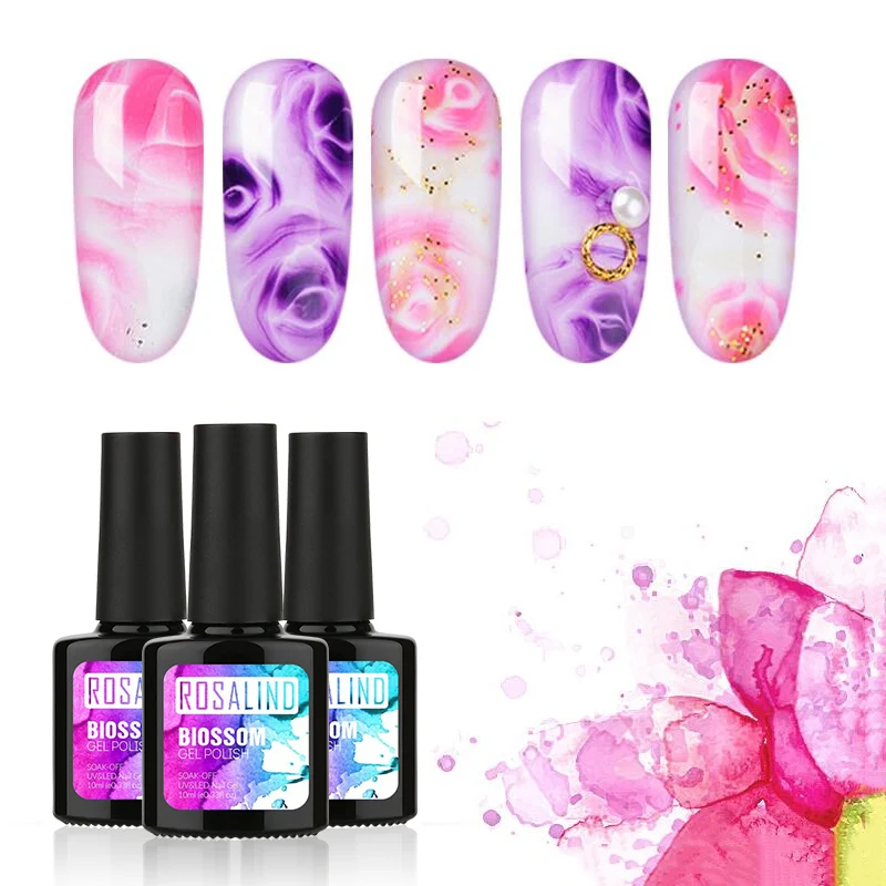 

ROSALIND 10ml Blossom Gel Polish Color Professional Soak Off UV LED Glitter Set For Manicure Semi Permanent Nail Polish