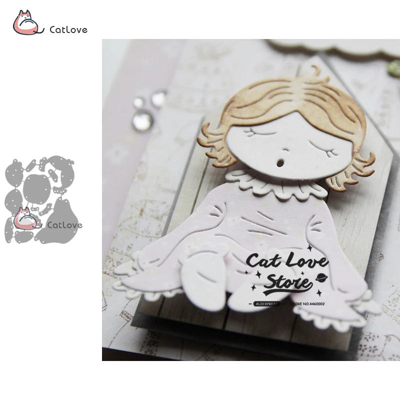 DIY Angel Wings Girl Metal Cutting Dies Stencil Scrapbooking Paper Card Crafts