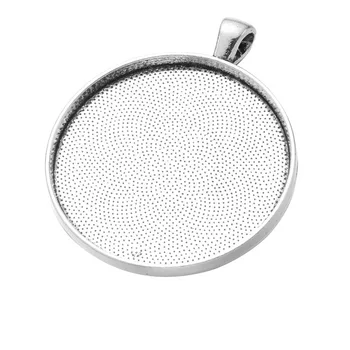 

10pcs Big Size Round Blank Base Cabochon Base Silver Plated Pendant Setting for 38mm Glass Cabochon Cameo DIY Necklace