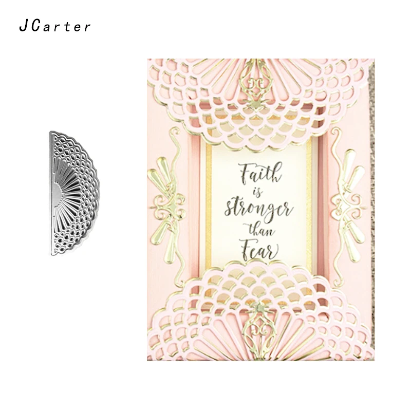 

JC Frame Metal Cutting Dies Craft Cut Die Stencil Hollow Semicircle Background Scrapbook DIY Handmade Album Paper Cards Decor