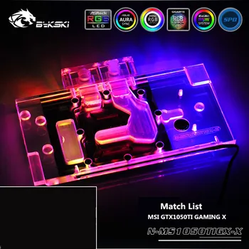 

Bykski Full Cover GPU Water Block For MSI GTX1050TI GAMING X Graphics Card AURA SYNC N-MS1050TIGX-X