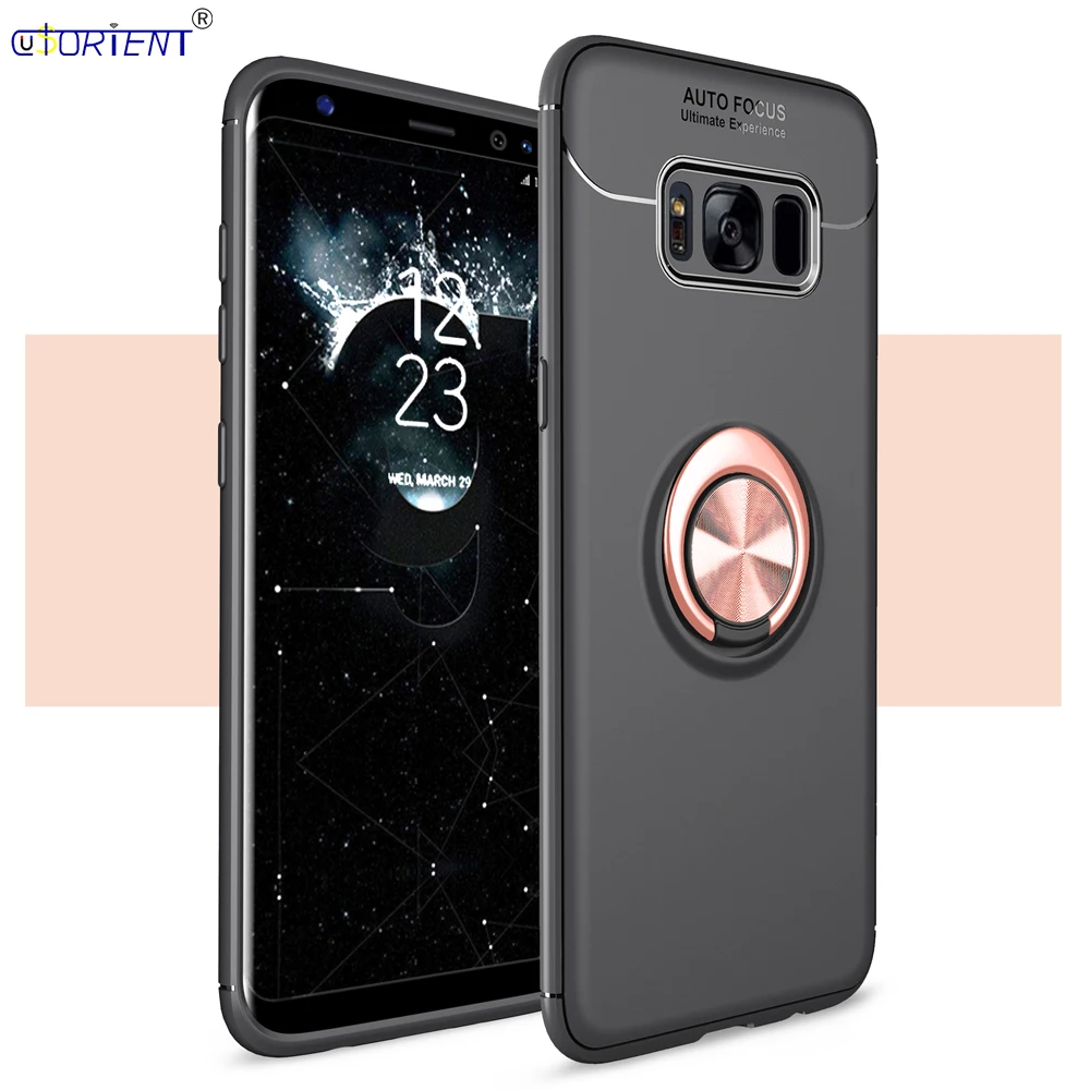 

For Samsung Galaxy S8 Plus G955 S8+ G950 Ultra Thin Bumper Case SM G950F G955F G950S G950FD G955FD G955S Finger Ring Full Cover