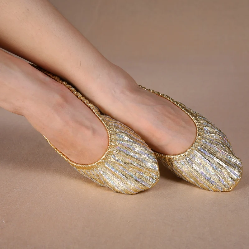 

Belly Dance Adult Women Professional Shoes Slippers Flat Heel Ballerina Leather Sole