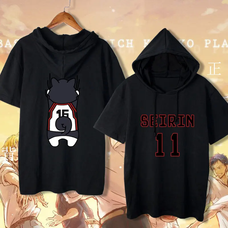 

New Kuroko no Basket T-shirt Short Sleeve Hooded Casual Summer Women Men Kuroko's Basket Cosplay T Shirt Anime cotton Tees