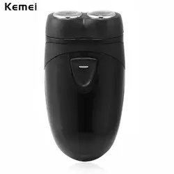 Kemei Для мужчин беспроводные электробритва бритва Борода Машинка для стрижки волос Батарея Powered Многофункциональный двуглавый с светодио