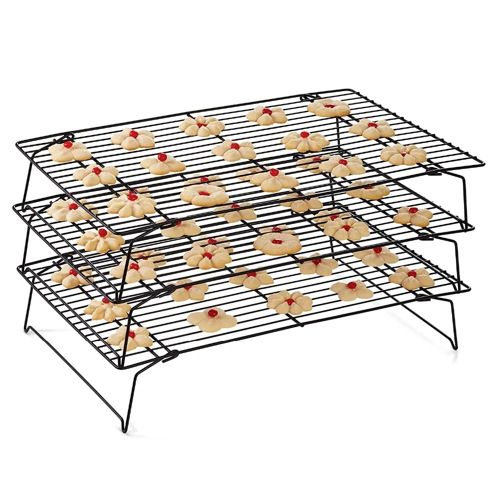 Nonstick Carbon Cake Cooling Rack Fits Baking Pan Oven Roasting Cooking