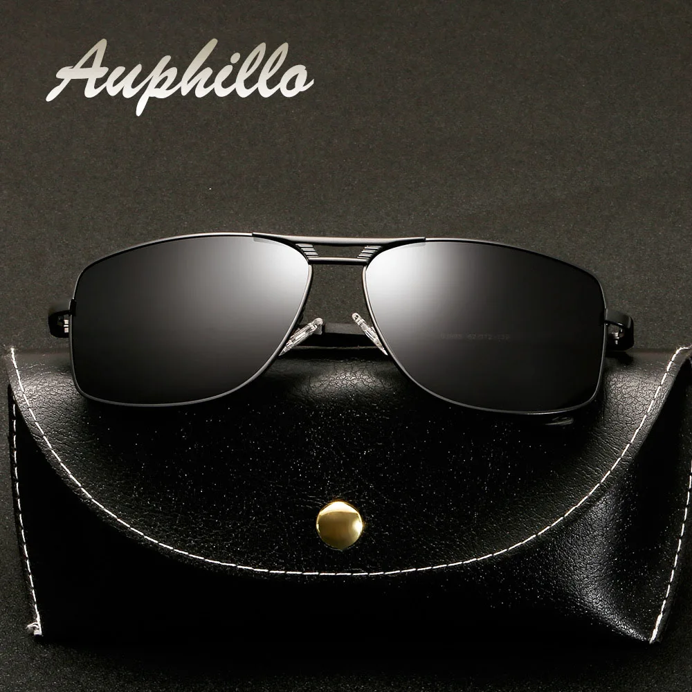 AUPHILLO Photochromic Sunglasses Men Brand Designer Classic Retro Square Sunglasses Men Polarized Driver's Driving Glasses UV400