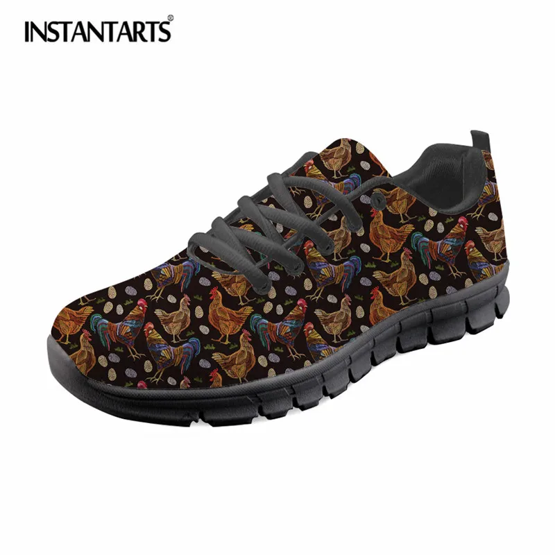 

INSTANTARTS Chicken Family Printed Men's Casual Shoes Summer Breathable Sneaker Shoes Girls Ladies Lightweight Mesh Flat Shoes