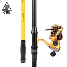 2.1M 2.4M 2.7M 3.0M 3.6M Telescopic Carbon Fishing Rod 46T Carbon Fiber Metal Reel Seat Sea Fishing Rod Stick Fishing Tackle