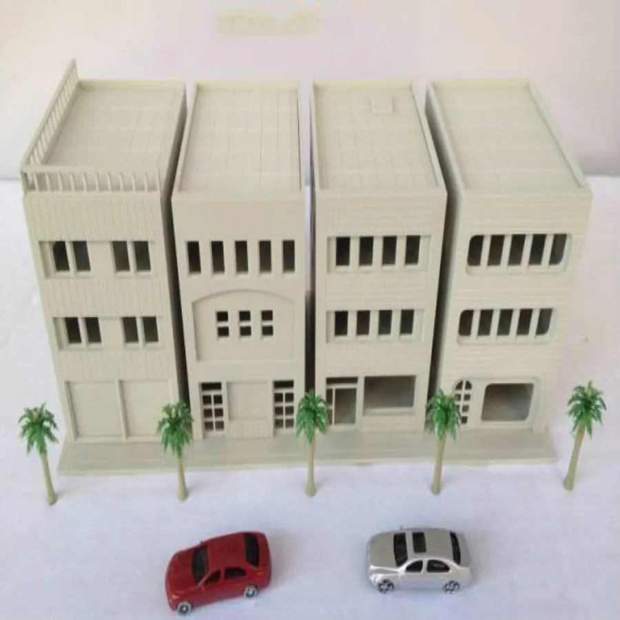 

4pcs/lot N 1:150 scale architecture model building with palm tree and car