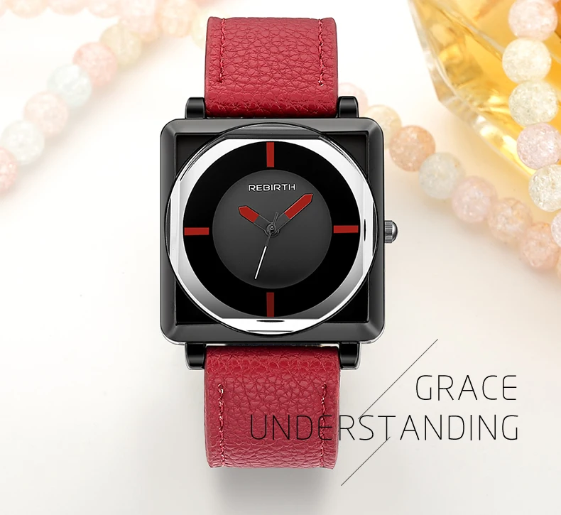 Creative Watches Women Leather Square Wrist Watch For Female Clock 2018 Women Watch Top Brand Luxury Waterproof Relogio Feminino (1)
