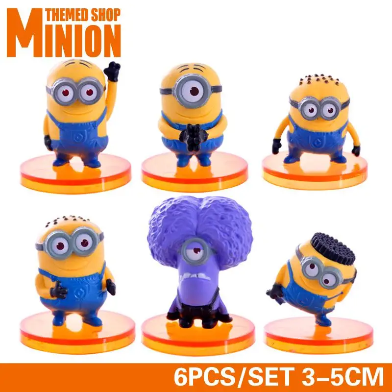 Despicable Me 2 Minions Movie Character Figures Cute Toys Doll Cup Cake 6 pcs