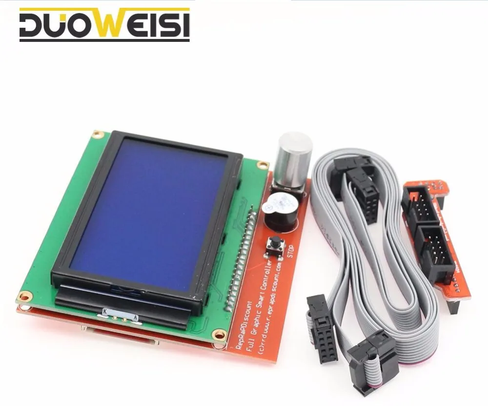 2 UNIDS RAMPS1.4 Rampas 1 4 LCD 12864 Monitor de Pantalla Control Inteligente материнская плата Azul 3D Impresoras|1.4 3d|impresora