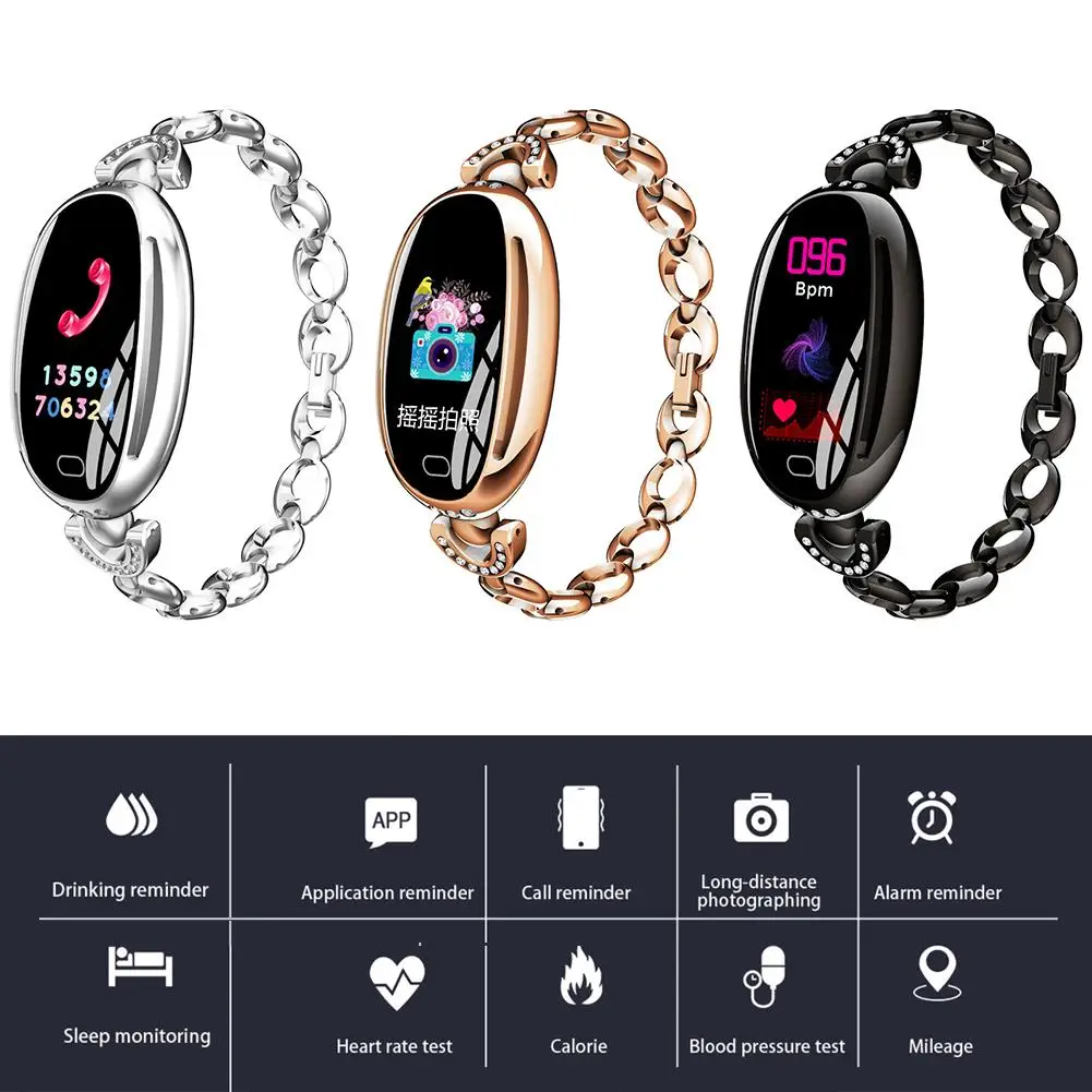 Смарт-часы для женщин модные водонепроницаемые часы для мониторинга сердечного ритма здоровье Bluetooth браслет для Android IOS фитнес-трекер