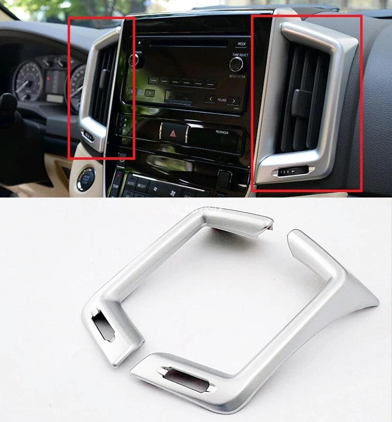ABS Middle Console Air Condition Vent Cover Trim for Toyota Land Cruiser LC200 2016 2017 in
