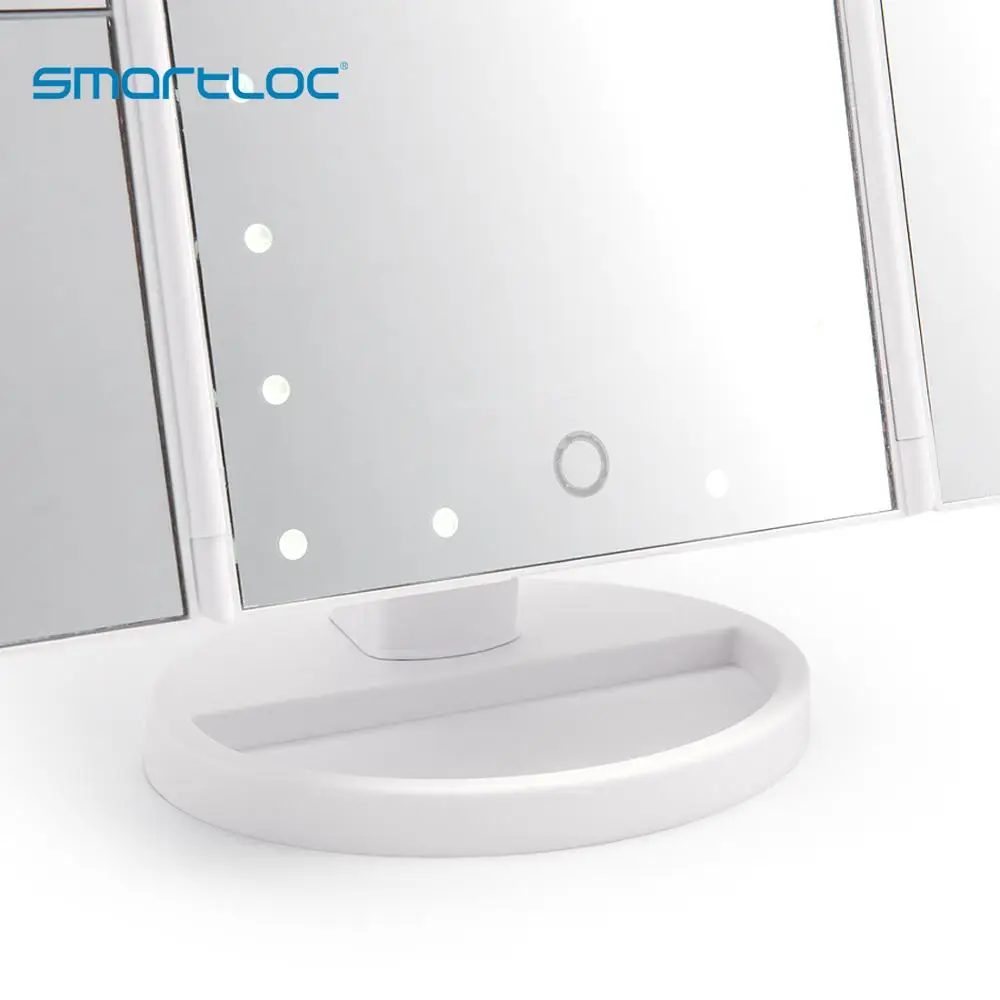 Smartloc 2X المكبرة الصمام مسة خفيفة شاشة سطح المكتب ماكياج مرآة الحمام حمام مرايا الغرور المرحاض التجميل 360 الدورية