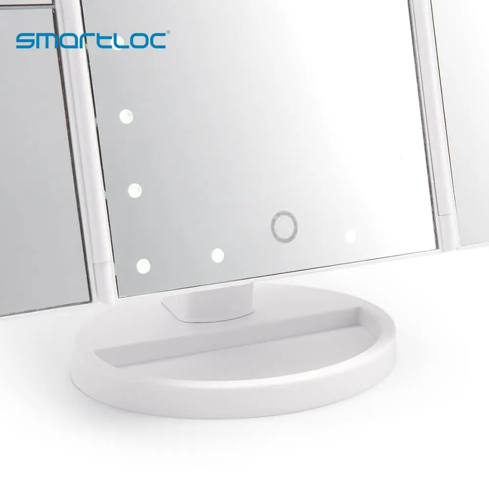Smartloc 2X المكبرة الصمام مسة خفيفة شاشة سطح المكتب ماكياج مرآة الحمام حمام مرايا الغرور المرحاض التجميل 360 الدورية Smartloc 2X المكبرة الصمام مسة خفيفة شاشة سطح المكتب ماكياج مرآة الحمام حمام مرايا الغرور المرحاض التجميل 360 الدورية