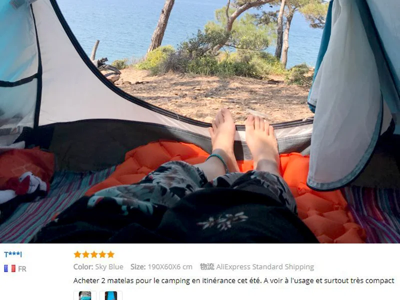 Colchão de ar Inflável para Tenda Almofada de Dormir Almofada de ar à Prova Acampamento ao ar Cama Portátil Ultraleve Dwaterproof Água Livre Mod. 1264092 21 High Quality Esporte e Lazer