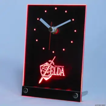 

tnc0199 Legend of Zelda Video Game Room Table Desk 3D LED Clock