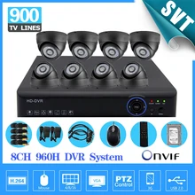 CCTV 8 channel 960h dvr 900TVL IR cut camera Kit 1tb hdd HDMI 1080P NVR HVR ip camera 8ch AHD-L CCTV System Surveillance Kit