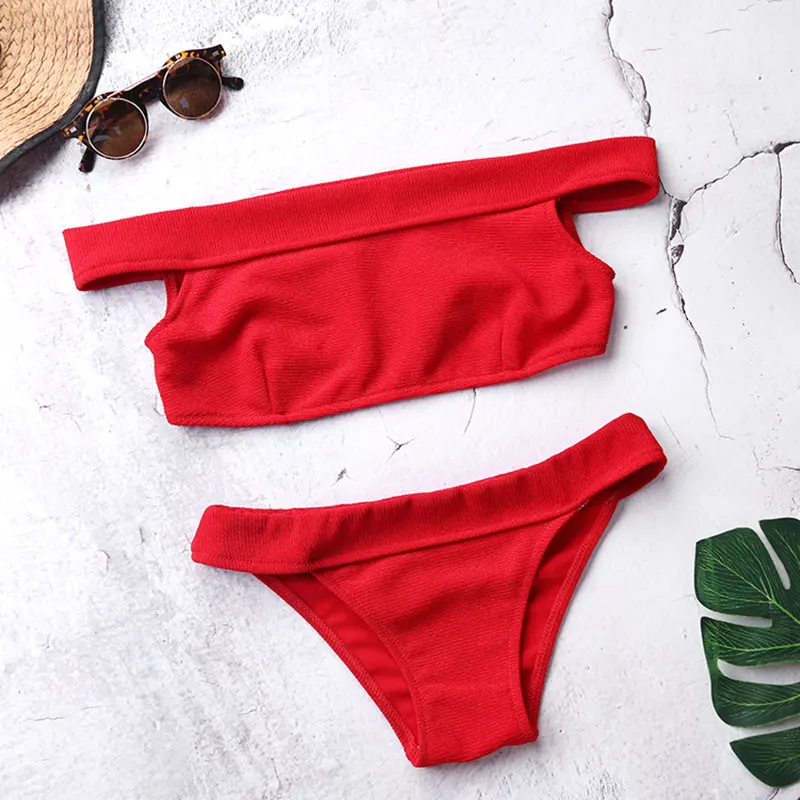 

Woman Red Bikini Female Bather Swimsuit 2019 New Sexy Sport Brazilian Beach Bathing Suit push-up Biquinis Women Swimwear